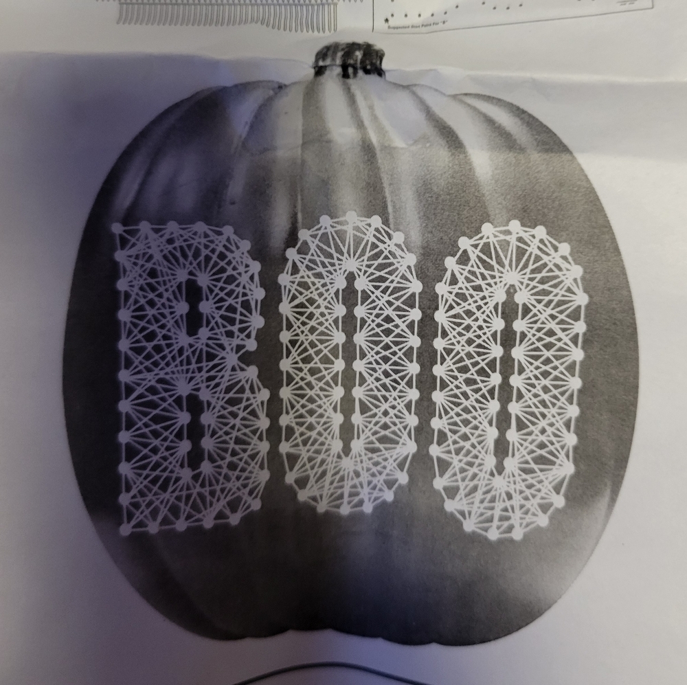 DIY "BOO" PUMPKIN string Art